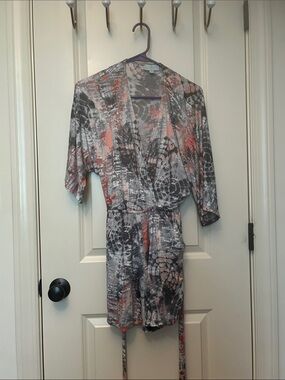 Veronica M Gray & Coral Tie-Dye Romper